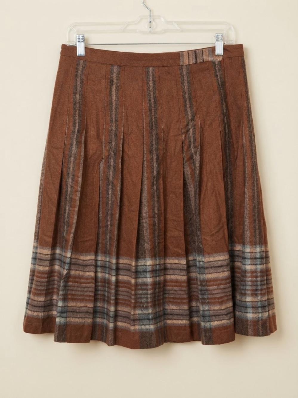 Pendleton Brown Plaid A-Line Pleated Skirt